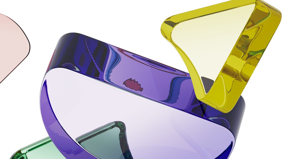 Different colour opaque shapes
